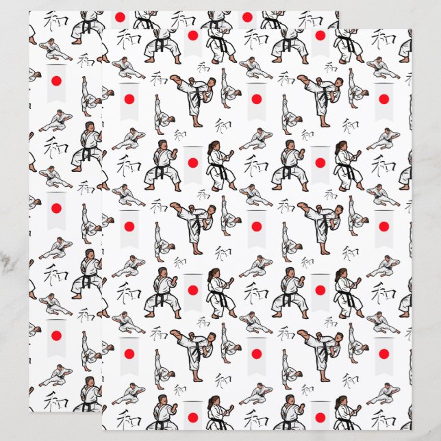 Karate Scrapbook Paper (Fram/baksida)