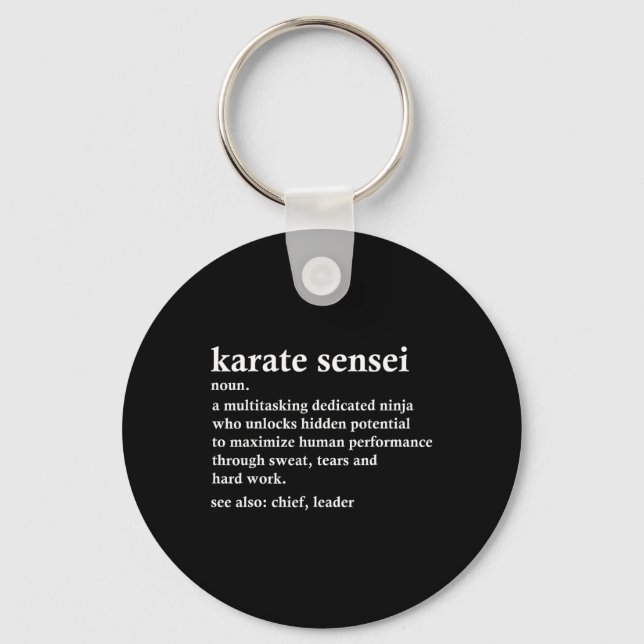 Karate Sensei Definition Funny Martial Arts Instru Nyckelring (Framsida)