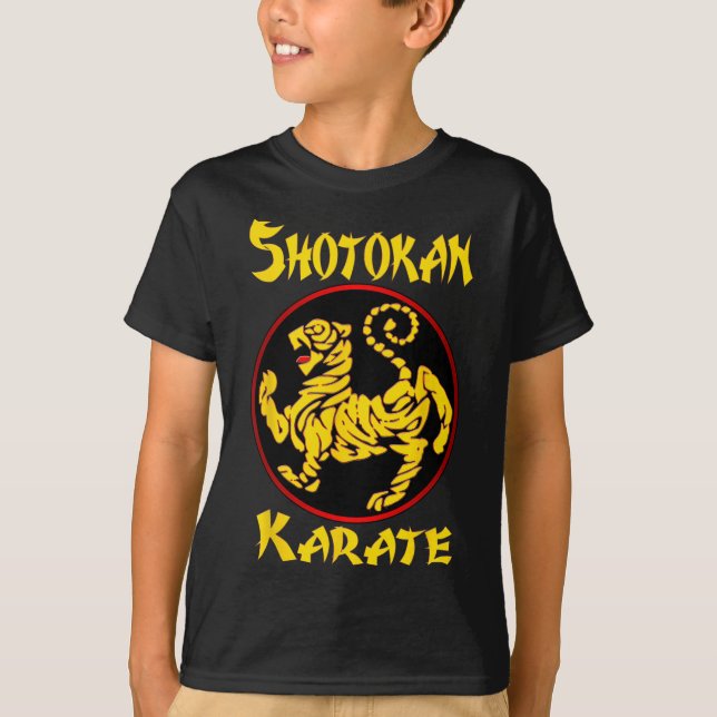 Karate Shotokan Tiger Martial Arts T Shirt (Framsida)
