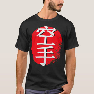 Karate sign kick martial arts japan red sun t shirt