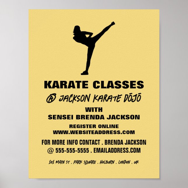 Karate Silhouette, Karate Class Advertising Poster (Framsidan)