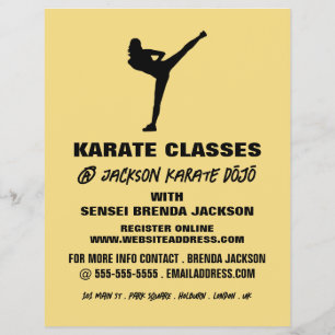 Karate Silhouette, Karate Class Advertising Reklamblad