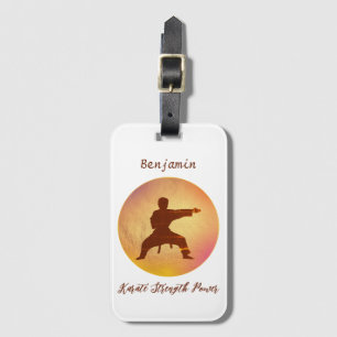 Karate Silhouette Modern Personlig Martial Arts Bagagebricka