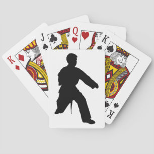 Karate Silhouette Stance Casinokort