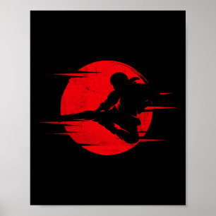 Karate Skugga Judo Kampkonst Japan Kung Fu Taek Poster