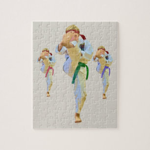 Karate som sparkar pussel