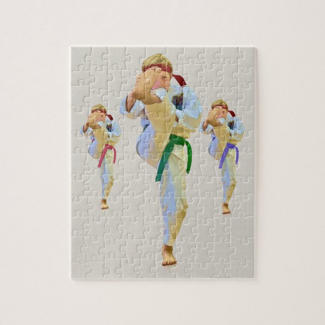 Karate som sparkar pussel (Vertikal)