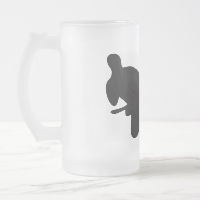Karate sparkar silhouetten frostat ölglas (Vänster)