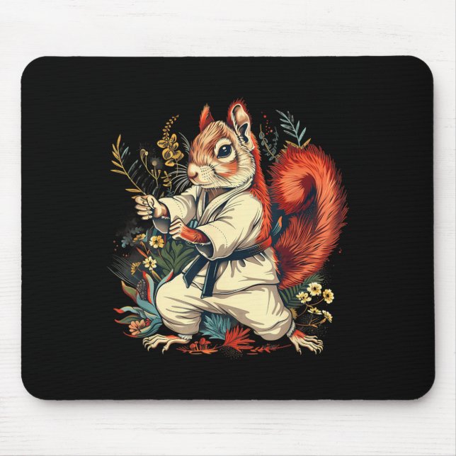 Karate Squirrel Blommig Kickboxning Taekwondo Musmatta (Framsidan)