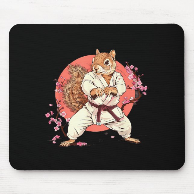 Karate Squirrel Sakura Kickboxning Kampsport Musmatta (Framsidan)