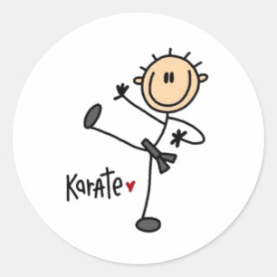 Karate Stick figur Runt Klistermärke