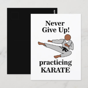 Karate Svart Bälte Aldrig Ge Upp Kampsport Vykort
