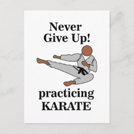 Karate Svart Bälte Aldrig Ge Upp Kampsport Vykort