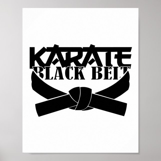 Karate svart bälte T-shirt_1  Poster (Framsidan)
