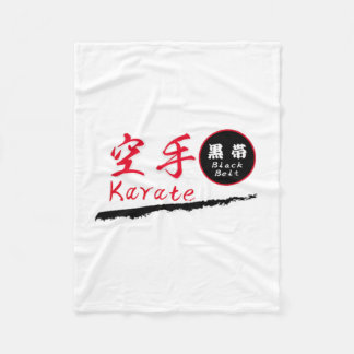 Karate svart bälte t-shirt fleecefilt