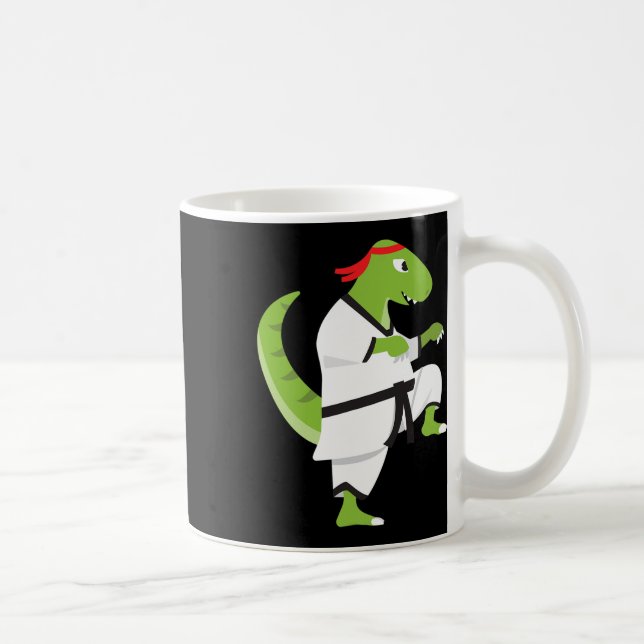 Karate T-Rex Cool Söt Dinosaurie Krigare Halloween Kaffemugg (Höger)