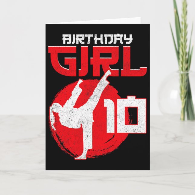 Karate Taekwondo 10 år gammal martialkonst på föde Kort (Framsida)