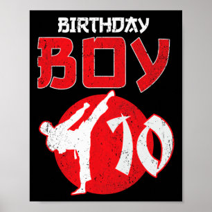 Karate Taekwondo 10 år gammal martialkonst på föde Poster