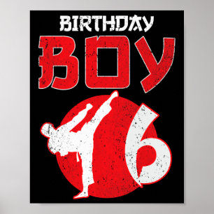 Karate Taekwondo 6 år födelsedag kampsport Poster