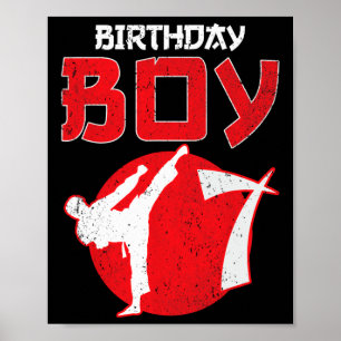 Karate Taekwondo 7 år födelsedag kampsport Poster
