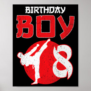 Karate Taekwondo 8 år födelsedag kampsport Poster