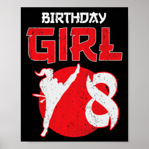 Karate Taekwondo 8 år födelsedag kampsport Poster