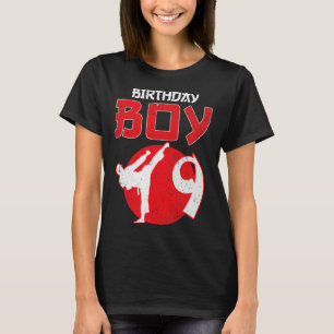 Karate Taekwondo 9 år födelsedag kampsport T Shirt