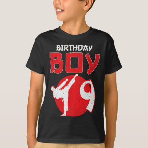 Karate Taekwondo 9 år födelsedag kampsport T Shirt