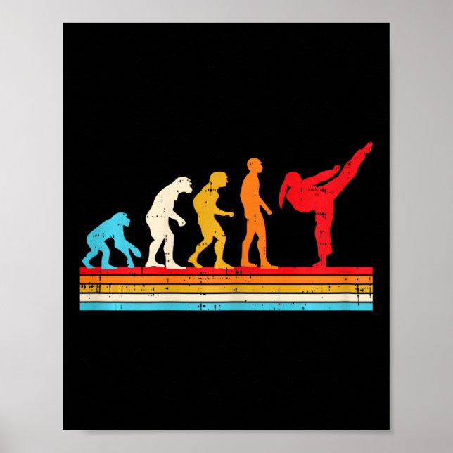 Karate Taekwondo Evolution Tjej Hästsvans Spark Kv Poster (Framsidan)
