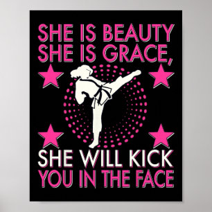 Karate Taekwondo Flicka Kvinnor Karate Spark Poster
