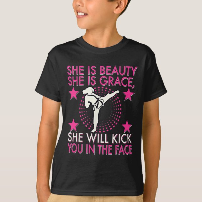Karate Taekwondo Flicka Kvinnor Karate Spark  T Shirt (Framsida)