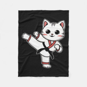 Karate Taekwondo Funny Cat Jiu Jitsu Women Girls Fleecefilt