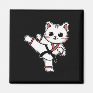 Karate Taekwondo Funny Cat Jiu Jitsu Women Girls Magnet