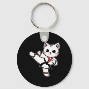 Karate Taekwondo Funny Cat Jiu Jitsu Women Girls Nyckelring