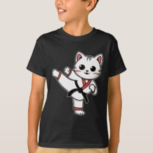 Karate Taekwondo Funny Cat Jiu Jitsu Women Girls T Shirt