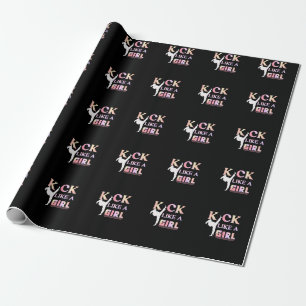 Karate Taekwondo Jiu Jitsu Girl Fighting Roligt Presentpapper