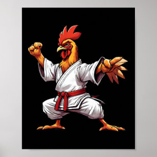 Karate Taekwondo Judo Kung Fu Kyckling Tupp Presen Poster