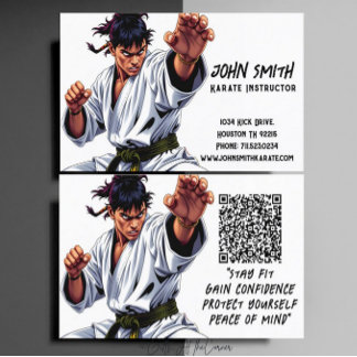 Karate Taekwondo Judo Martial Arts Instructor Visitkort