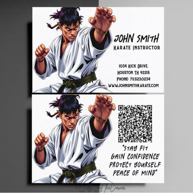 Karate Taekwondo Judo Martial Arts Instructor Visitkort (Skapare uppladdad)