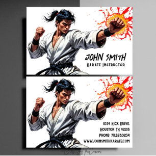 Karate Taekwondo Judo Martial Arts Instructor Visitkort