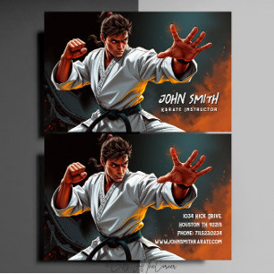 Karate Taekwondo Judo Martial Arts Instructor Visitkort