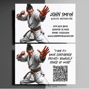 Karate Taekwondo Judo Martial Arts Instructor Visitkort
