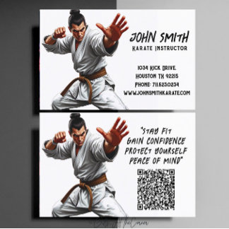 Karate Taekwondo Judo Martial Arts Instructor Visitkort
