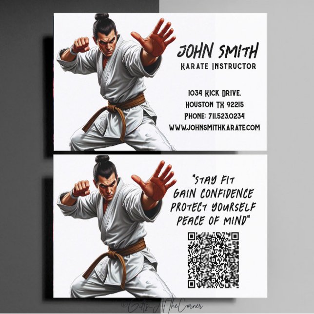 Karate Taekwondo Judo Martial Arts Instructor Visitkort (Skapare uppladdad)