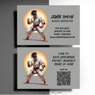 Karate Taekwondo Judo Martial Arts Instructor Visitkort