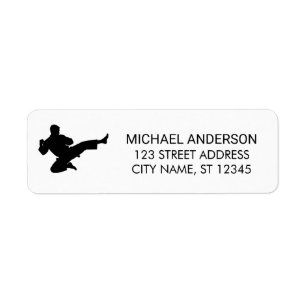 Karate / Taekwondo / judo Return Address Label Returadress Etikett