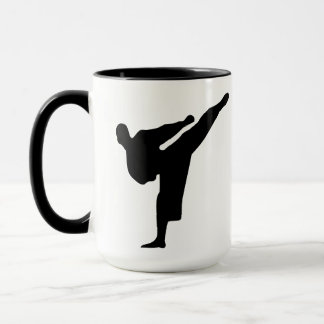Karate / Taekwondo Kick Silhouette-kaffe Mugg