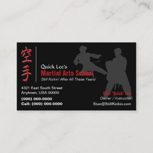Karate, Taekwondo, Kung Fu Instruktör Visitkort