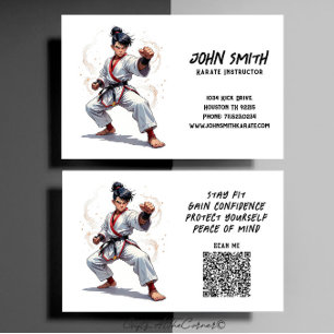 Karate Taekwondo Martial Arts Instructor Visitkort