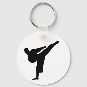 Karate/Taekwondo sparkar knäppas Keychain Nyckelring